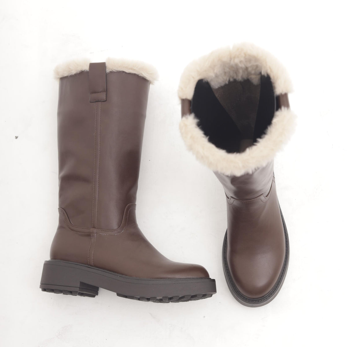 STIVALE LISCIO FUR MARRONE 