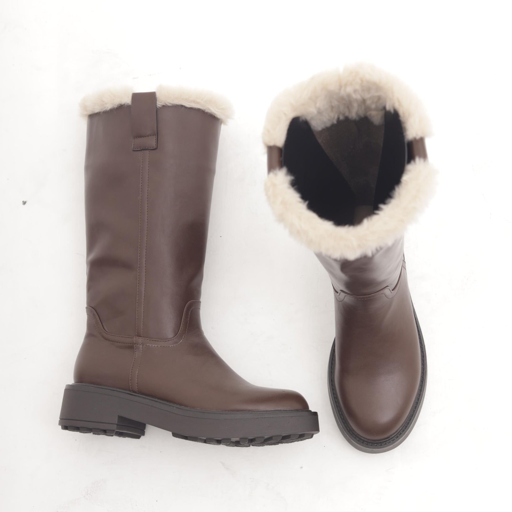 STIVALE LISCIO FUR MARRONE 