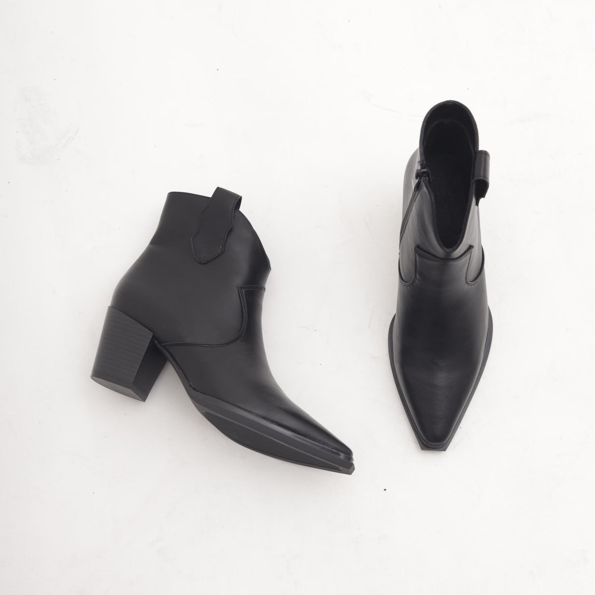 STIVALETTO TEXANO LISCIO NERO 