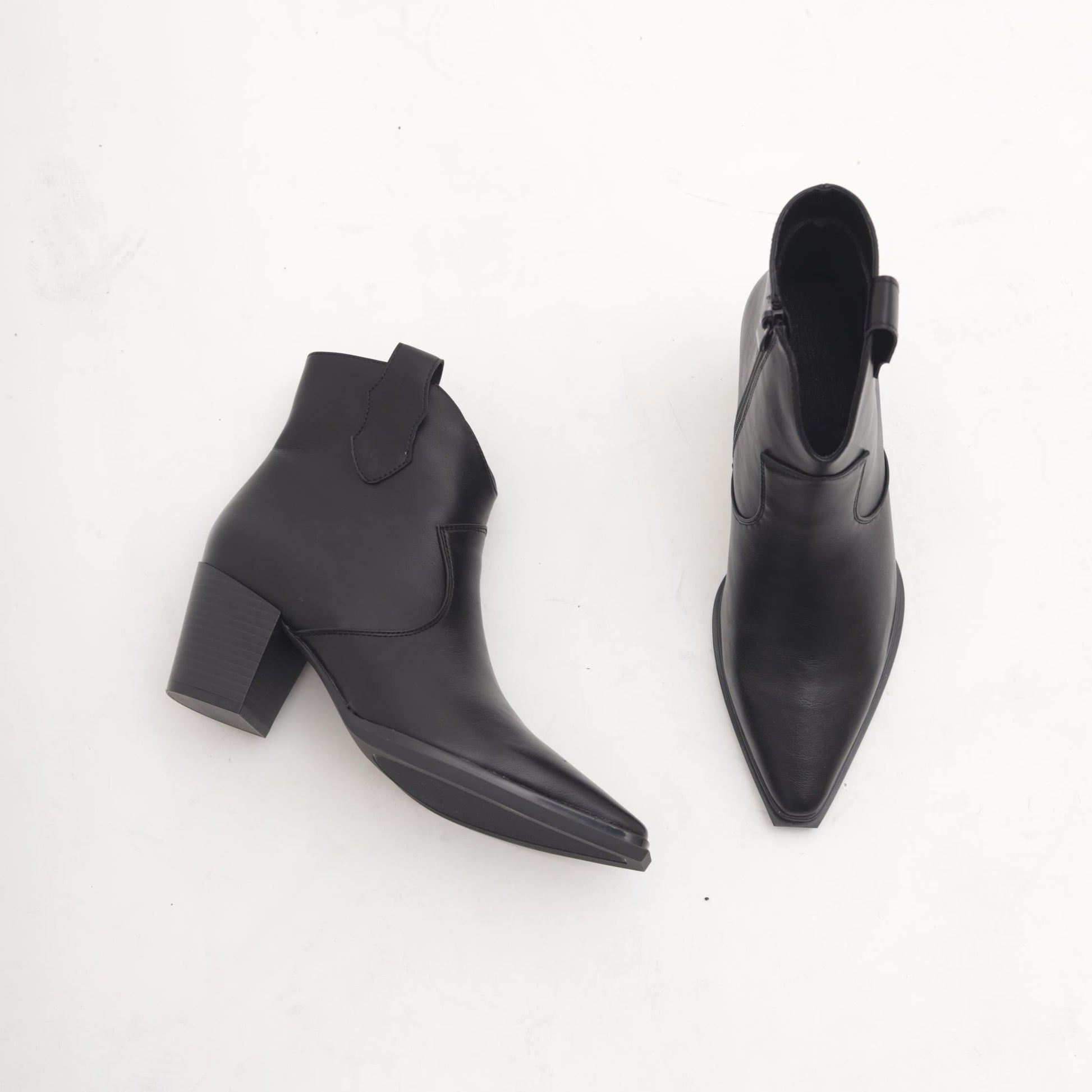 STIVALETTO TEXANO LISCIO NERO 