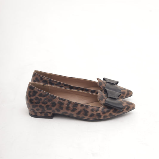 DECOLLETE FLAT FIOCCO LEOPARDO 