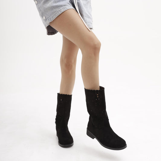 STIVALETTI TRAFORATI NERO<BR/> 