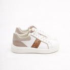 SNEAKERS PYTHON BIANCO/CUOIO<BR/> 