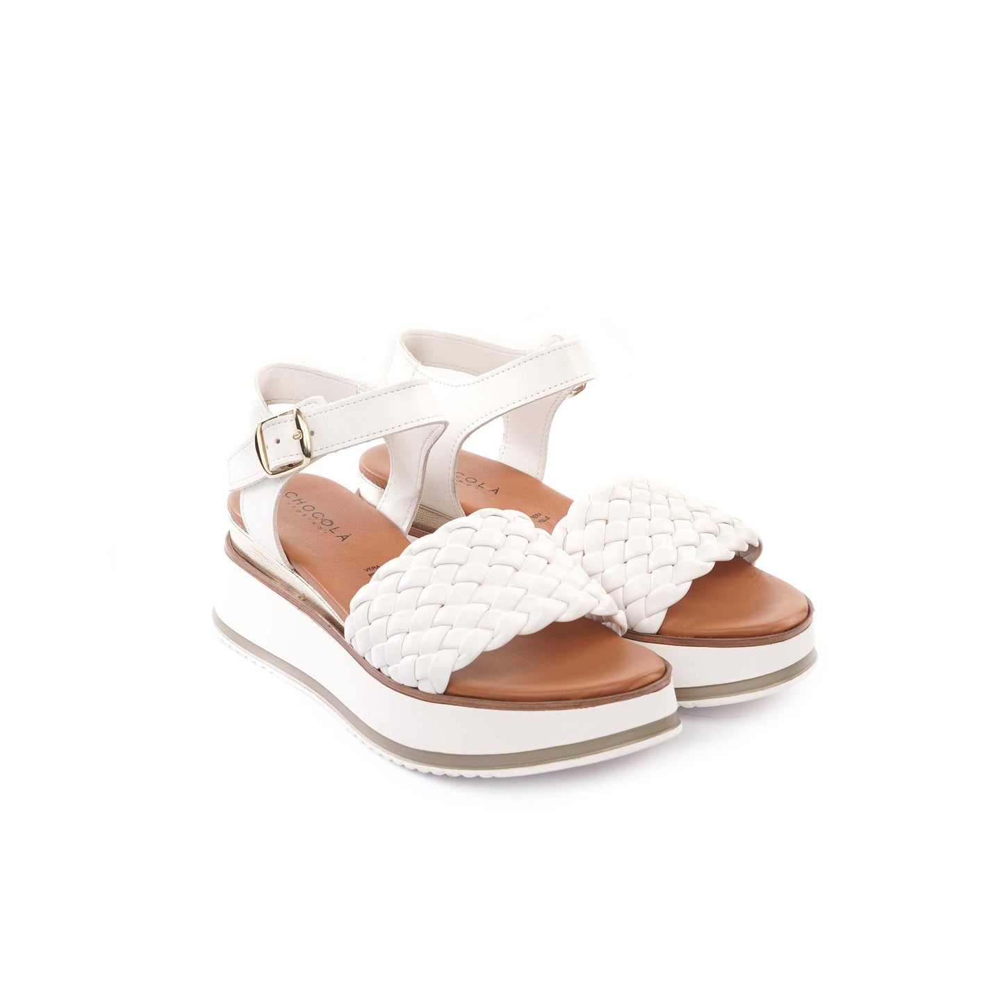 SANDALO ZEPPA TRECCIA BIANCO<BR/> 