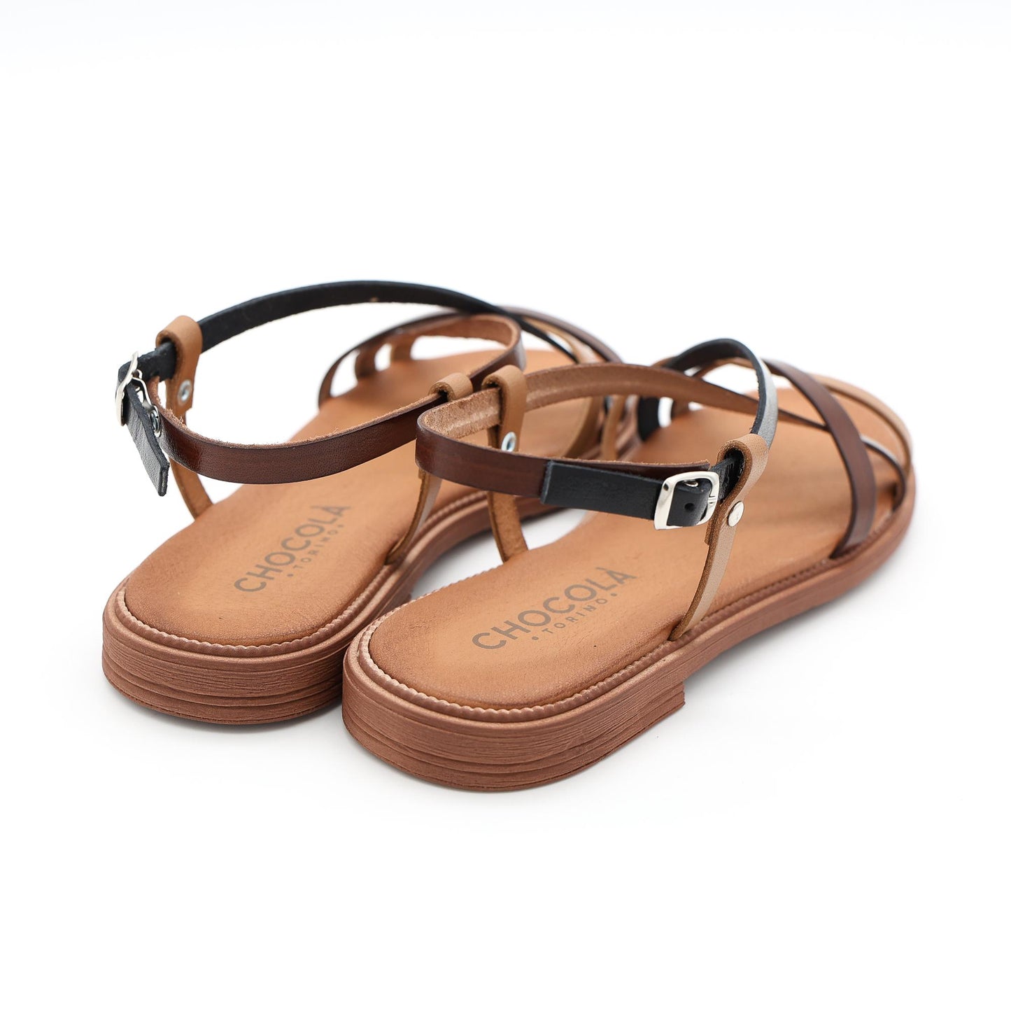 SANDALO FLAT FASCETTE NERO 
