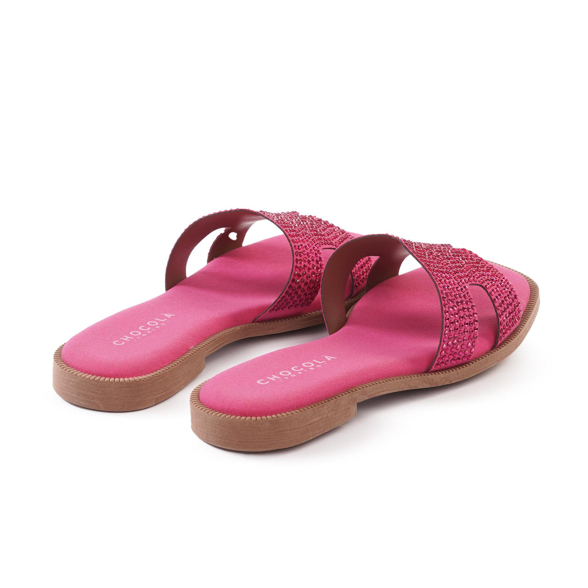 CIABATTINA H CON STRASS FUXIA<BR/> 