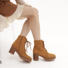 STIVALETTO ALLACCIATO BASSO MARRONE 