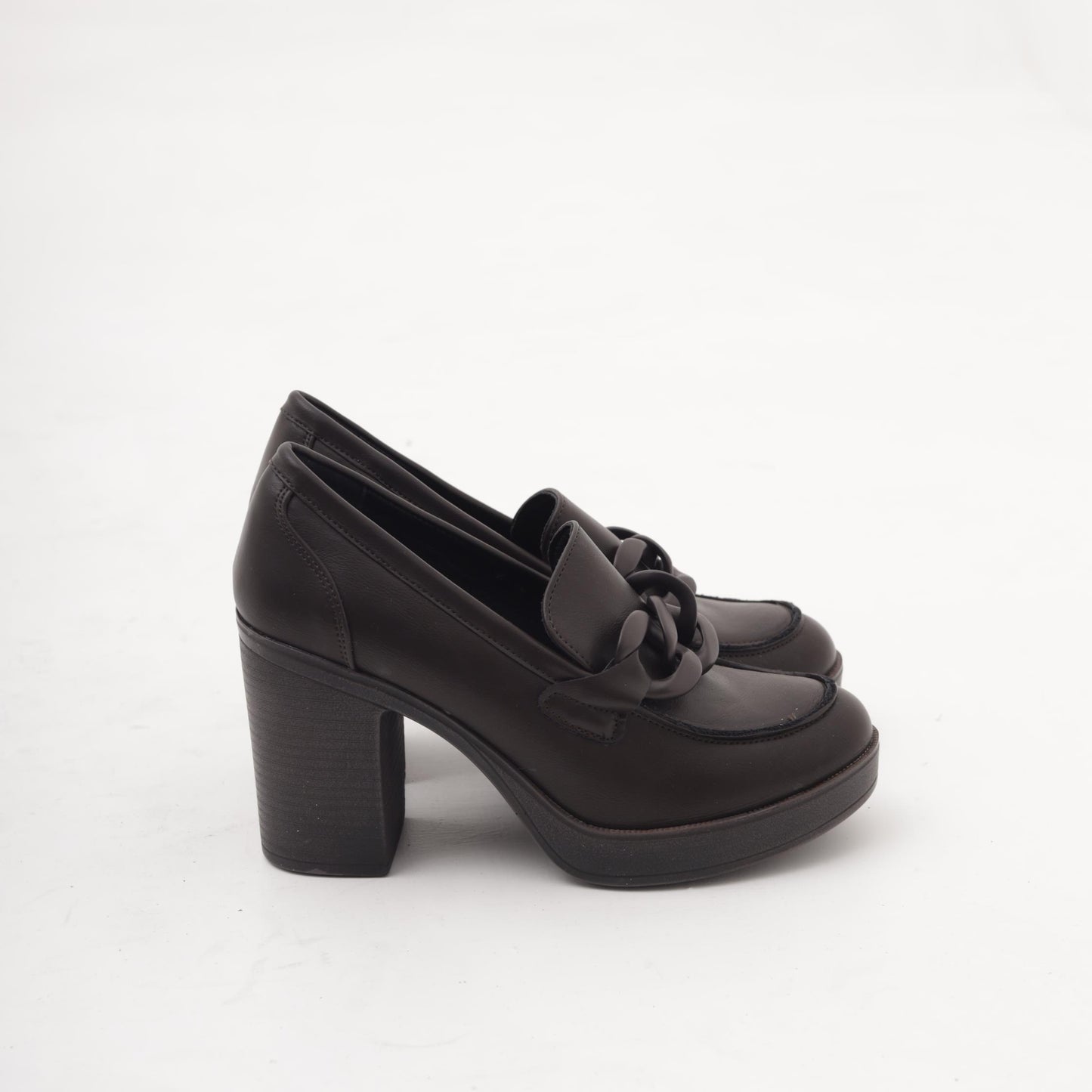 MOCASSINO TACCO CATENA TESTA DI MORO MP354-1PUTM CHOCOLA