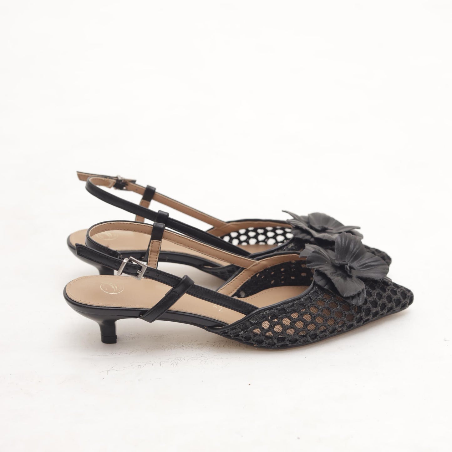 SLINGBACK RETE FIORE NERO 