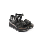 SANDALO ZEPPA TRECCIA NERO<BR/> 