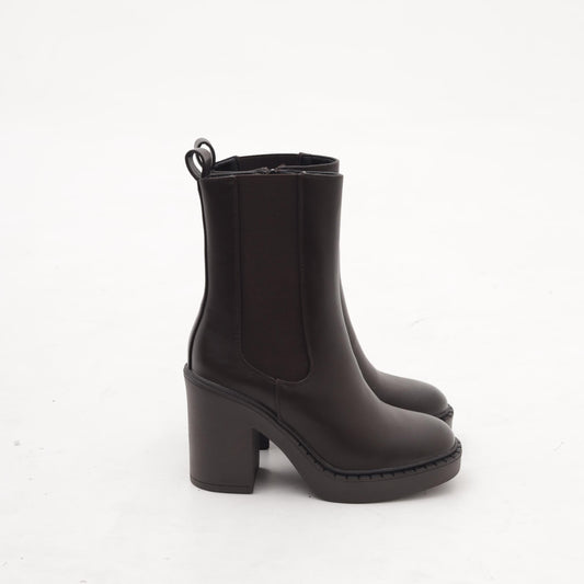 STIVALETTO ELASTICO ZIP TACCO TESTA DI MORO 