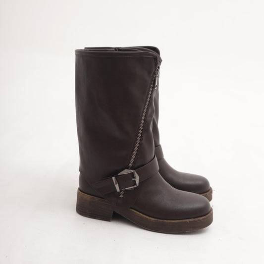 STIVALE BIKER ZIP TESTA DI MORO 