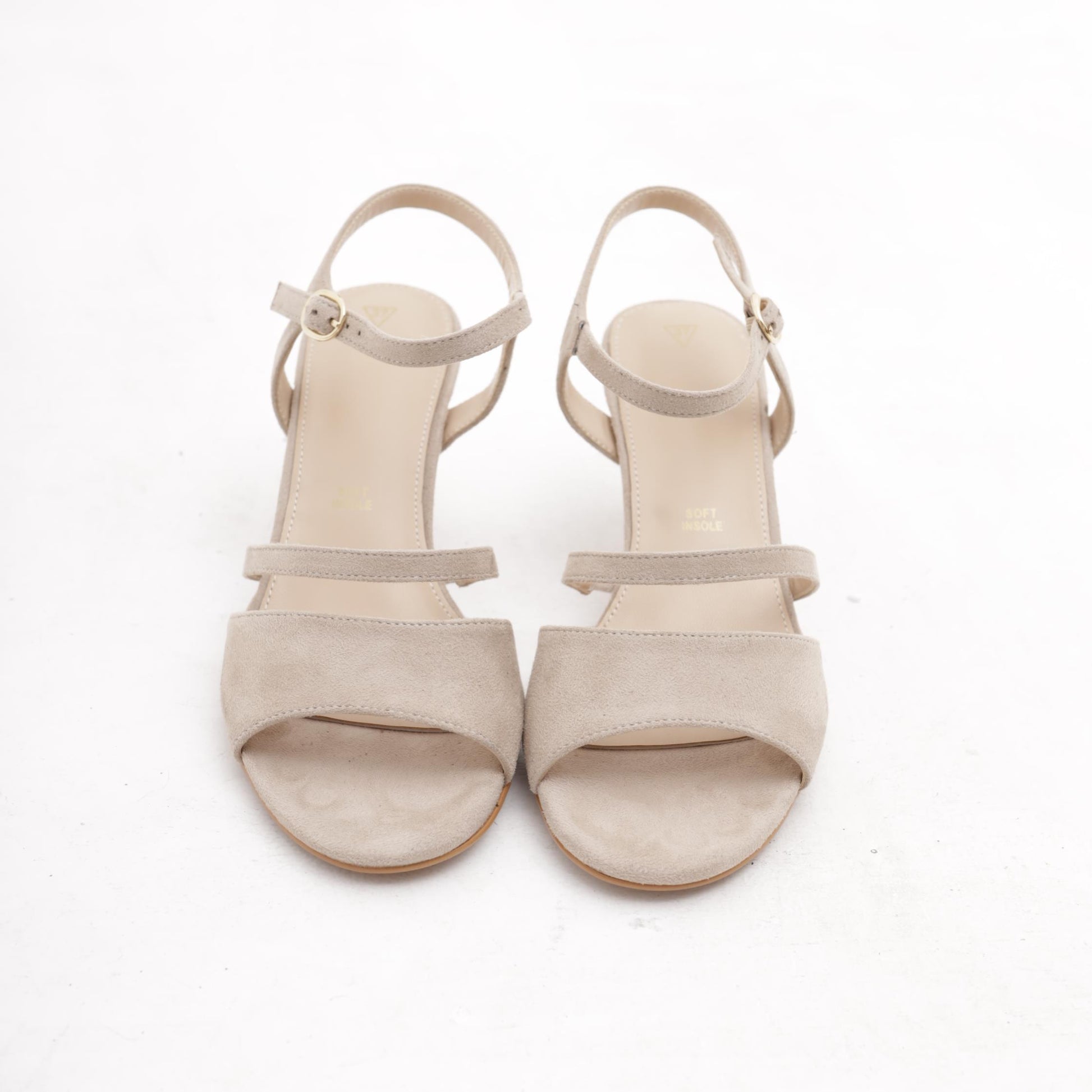 SANDALO DOPPIA FASCIA CON TACCO TORTORA 