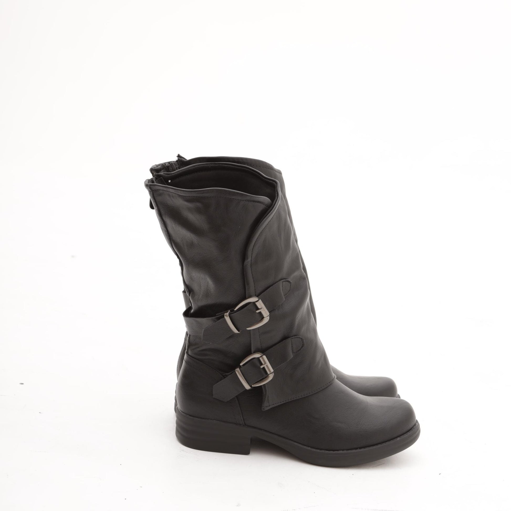 STIVALETTO FIBBIE NERO 