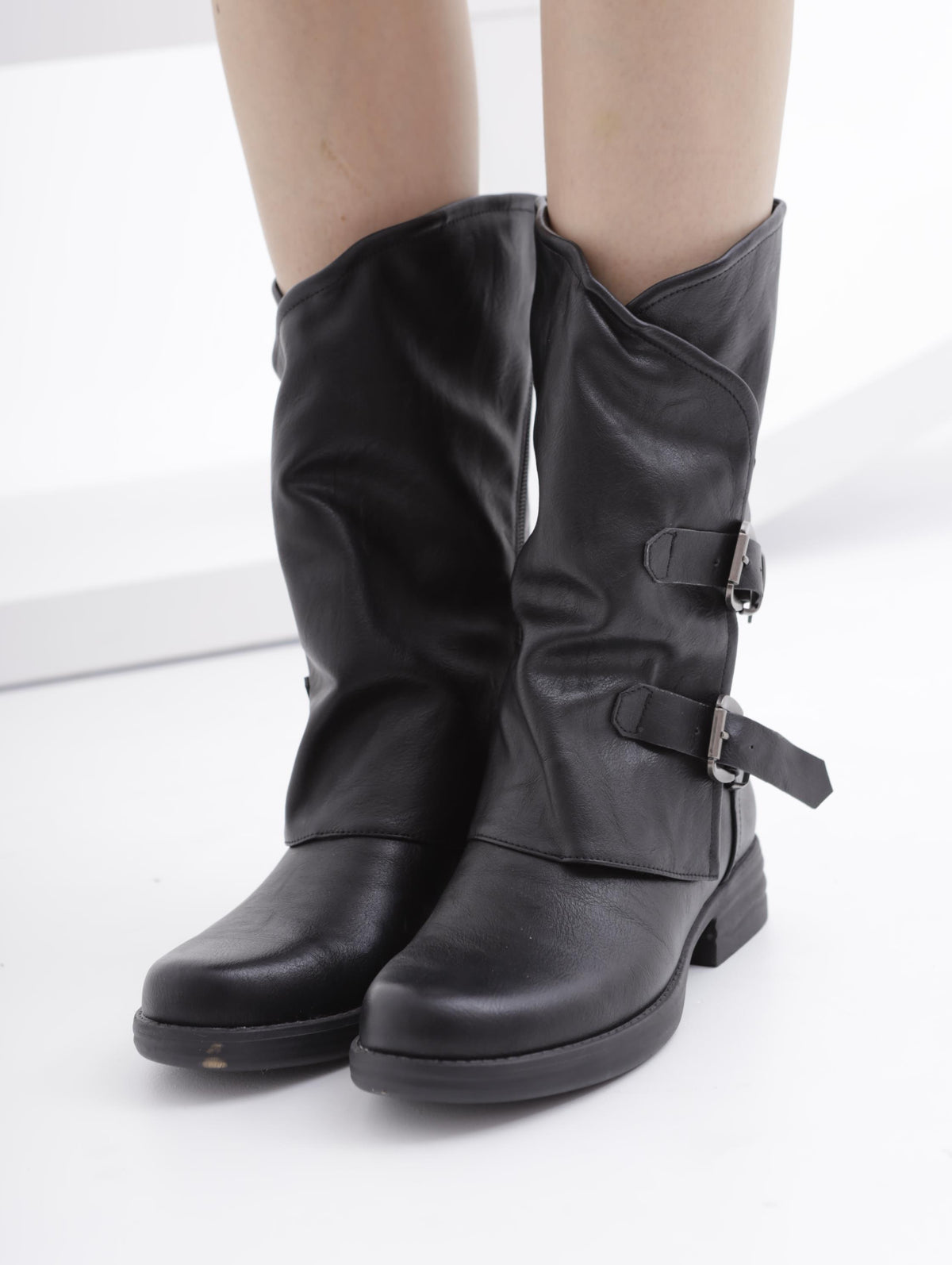 STIVALETTO FIBBIE NERO 