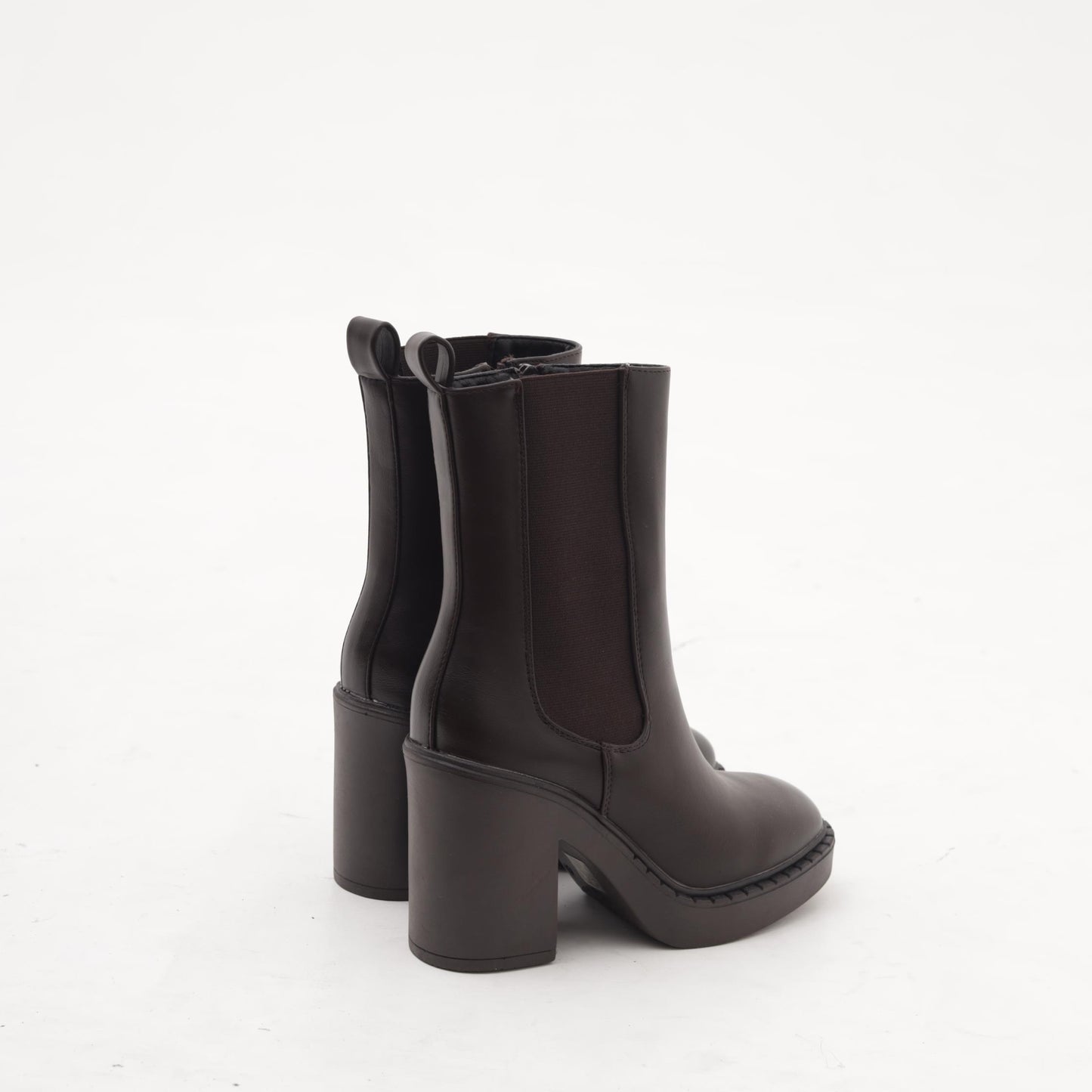 STIVALETTO ELASTICO ZIP TACCO TESTA DI MORO 