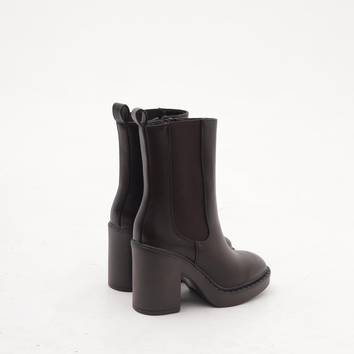 STIVALETTO ELASTICO ZIP TACCO TESTA DI MORO 