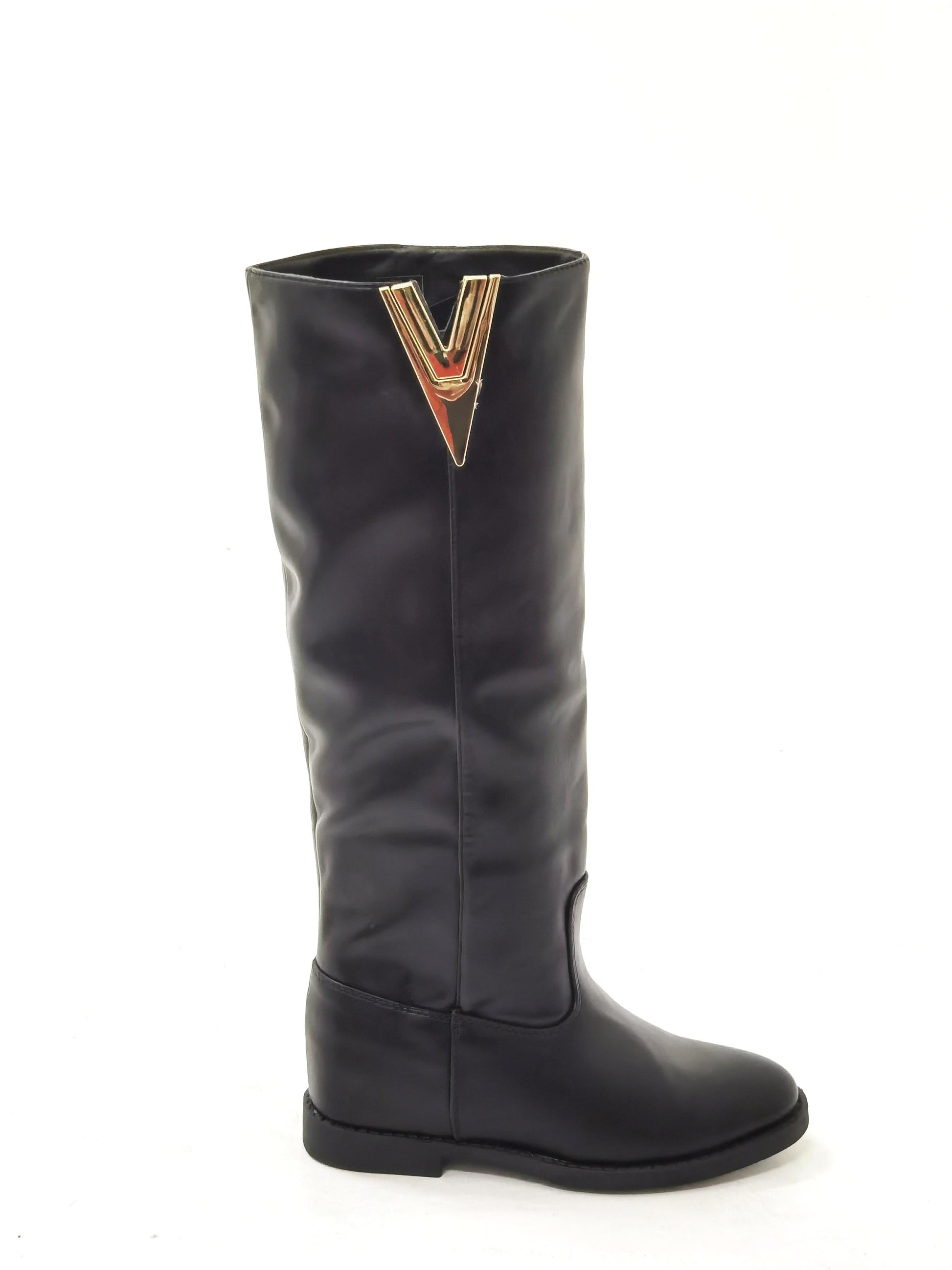 STIVALE ALTO DETTAGLIO V NERO LY81-7PUNE CHOCOLA