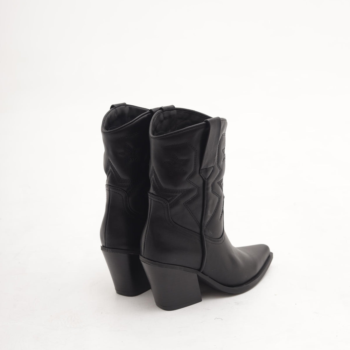 STIVALETTO TEXANO RICAMO STARS NERO 