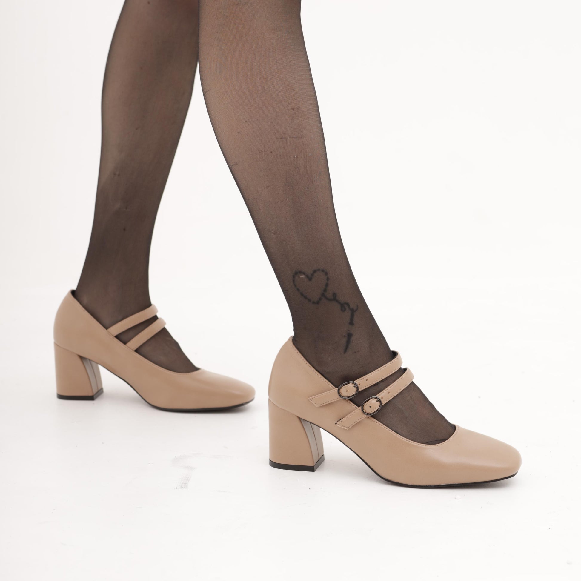 MARY JANE ALTA 2 CINTURINI NUDE MP7007-1PUNU CHOCOLA