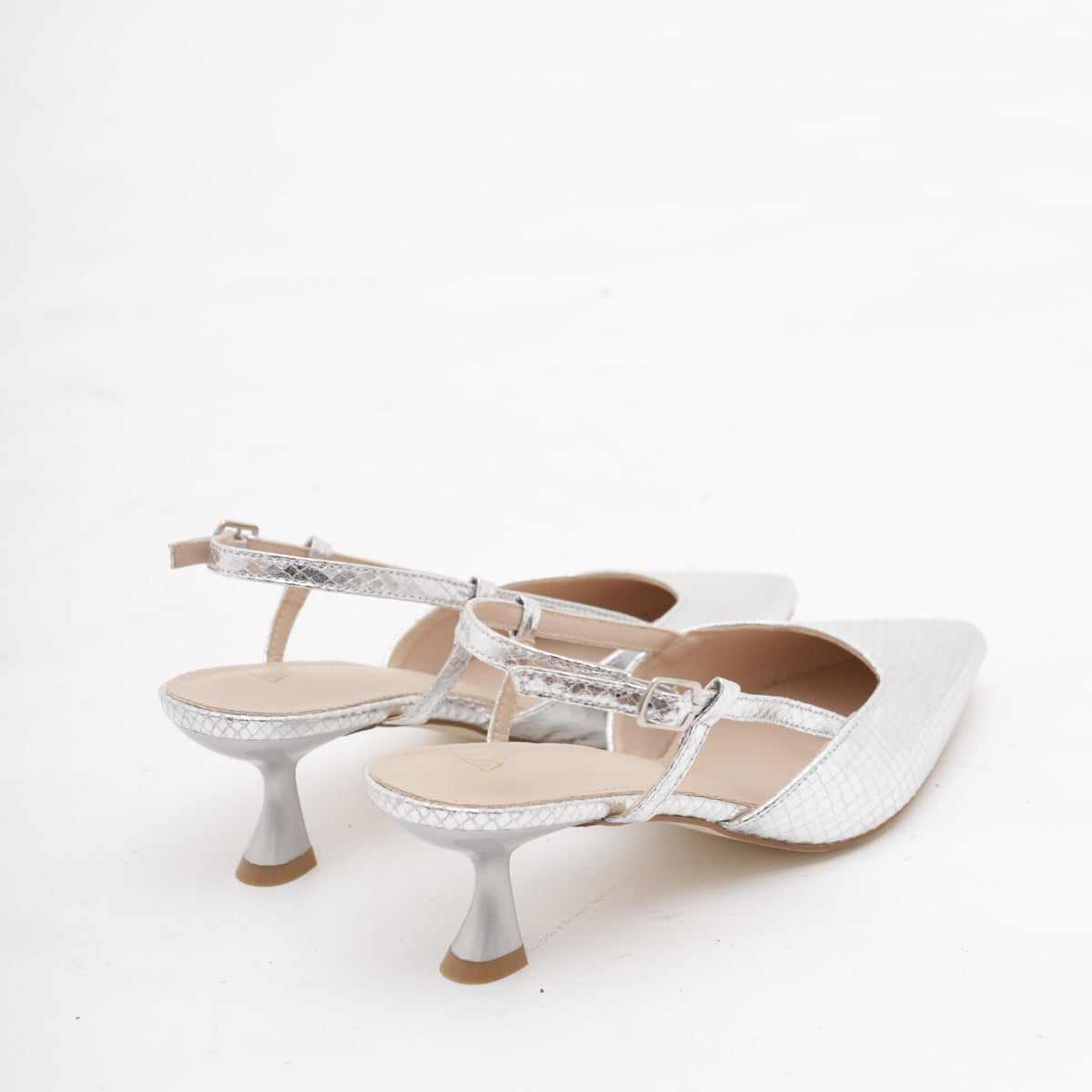 SLINGBACK SNAKE ARGENTO 