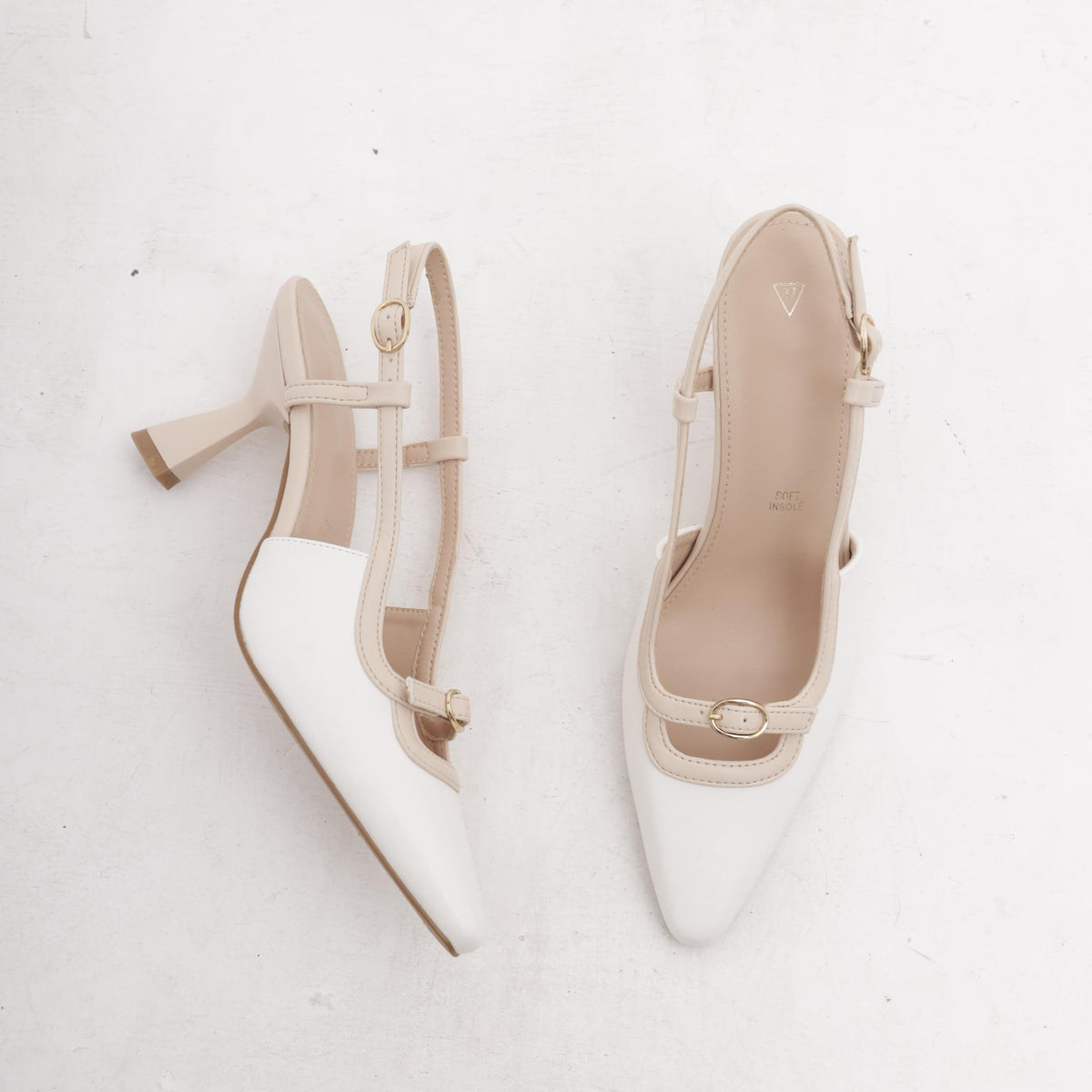 SLINGBACK ROCCHETTO BICOLORE NUDE 