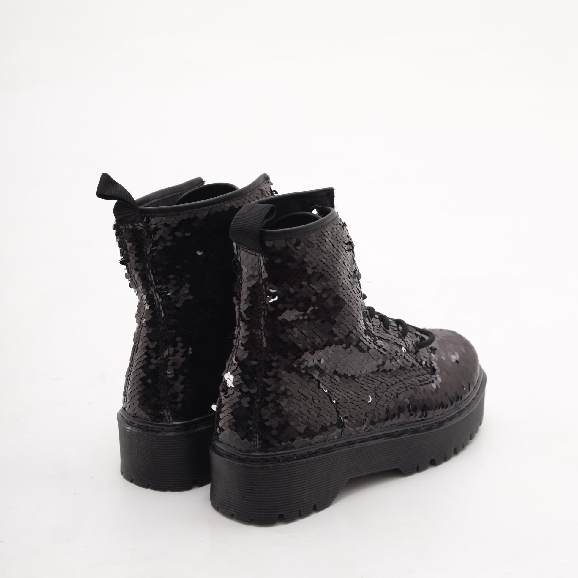 ANFIBIO 8 BUCHI PLATFORM PAILLETTES NERO MT89PANE CHOCOLA