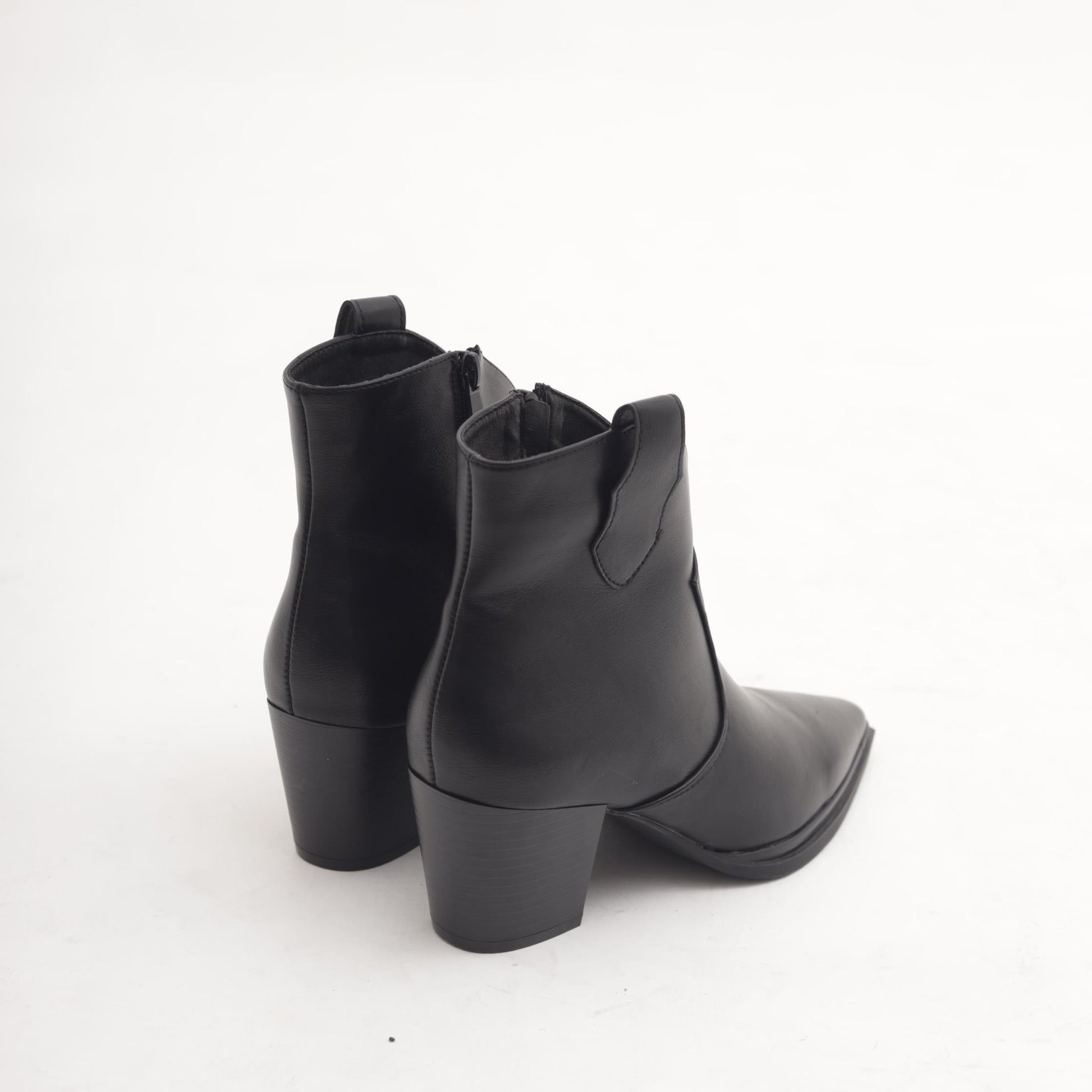 STIVALETTO TEXANO LISCIO NERO 