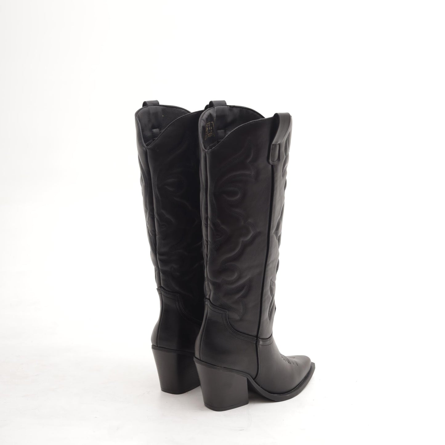 STIVALE TEXANO RICAMO GAMBALE NERO 
