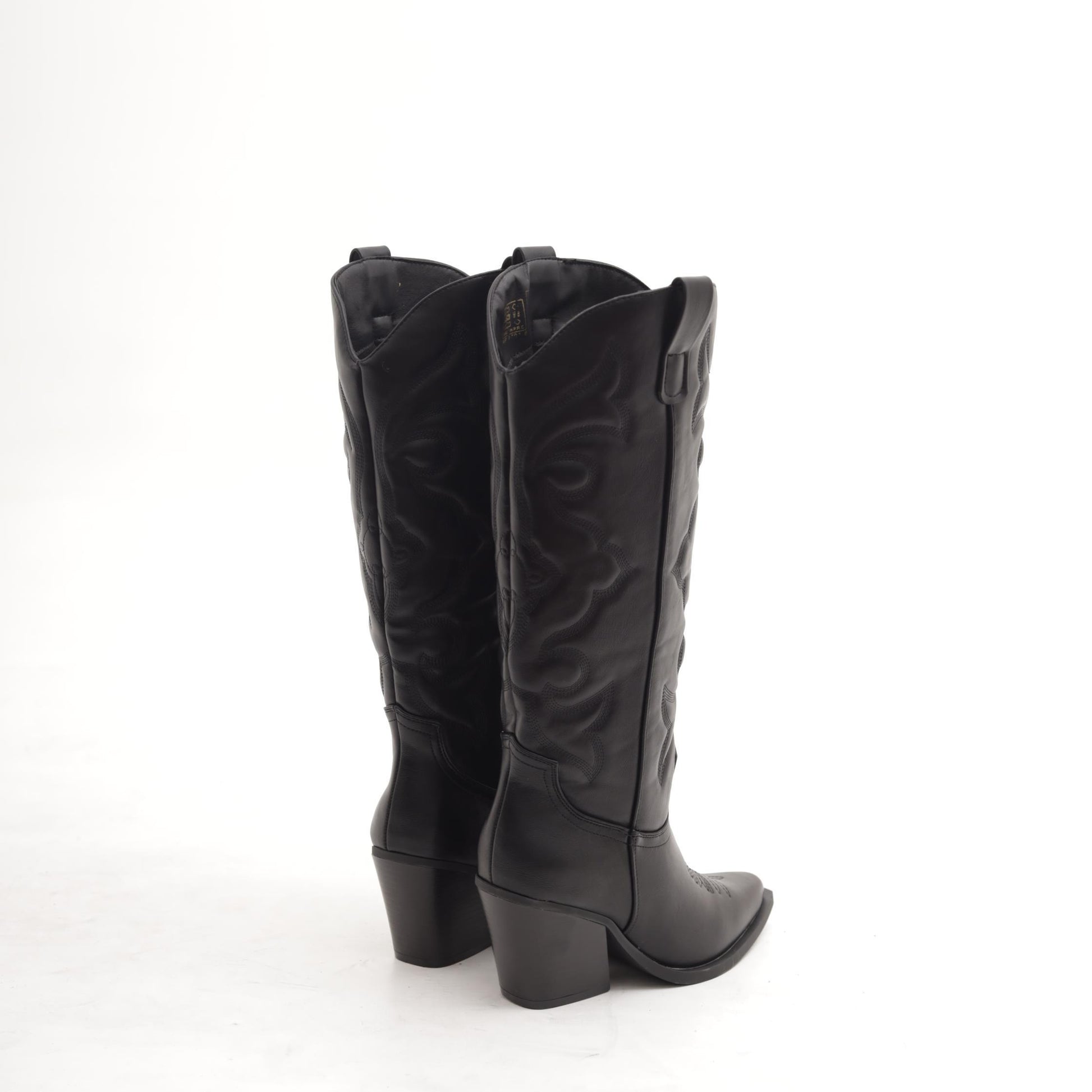 STIVALE TEXANO RICAMO GAMBALE NERO 