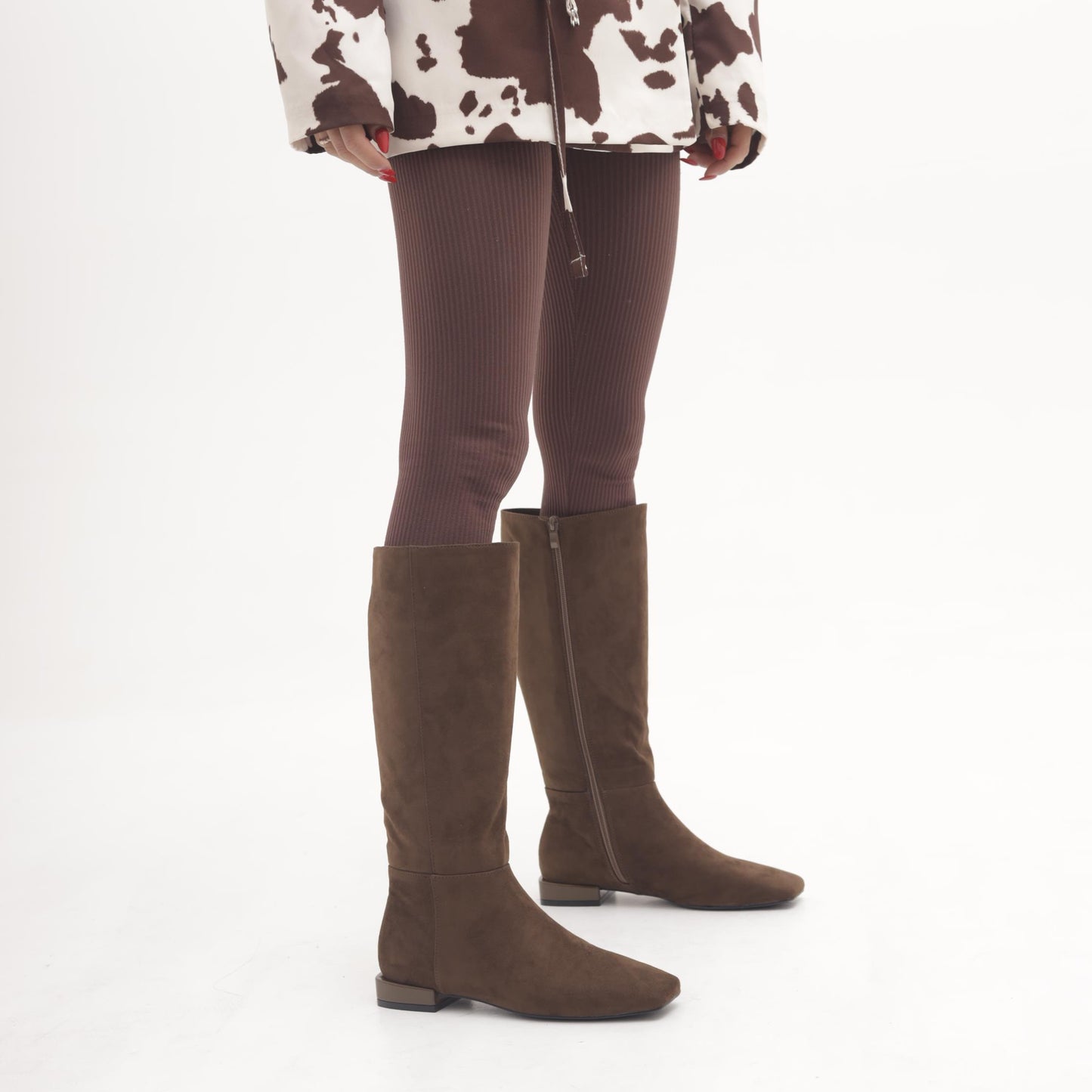 STIVALE FLAT LISCIO MARRONE 