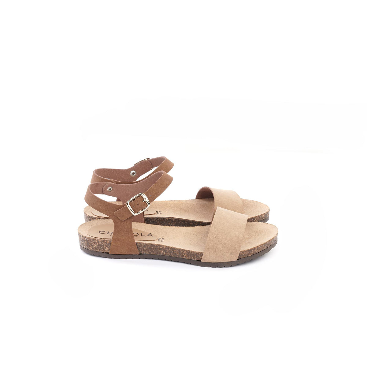 SANDALO BIO FLAT FASCIA BEIGE<BR/> 