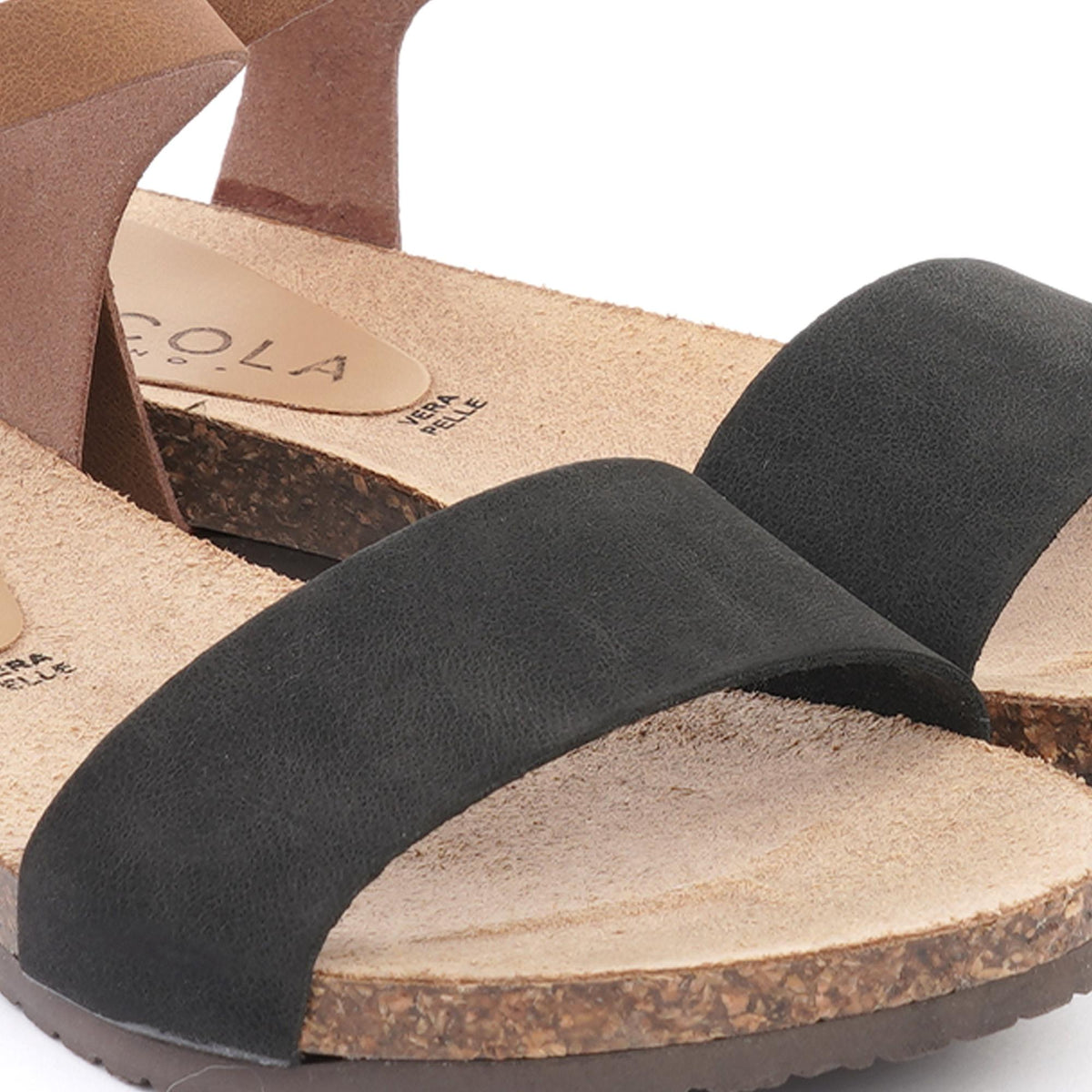 SANDALO BIO FLAT FASCIA NERO<BR/> 
