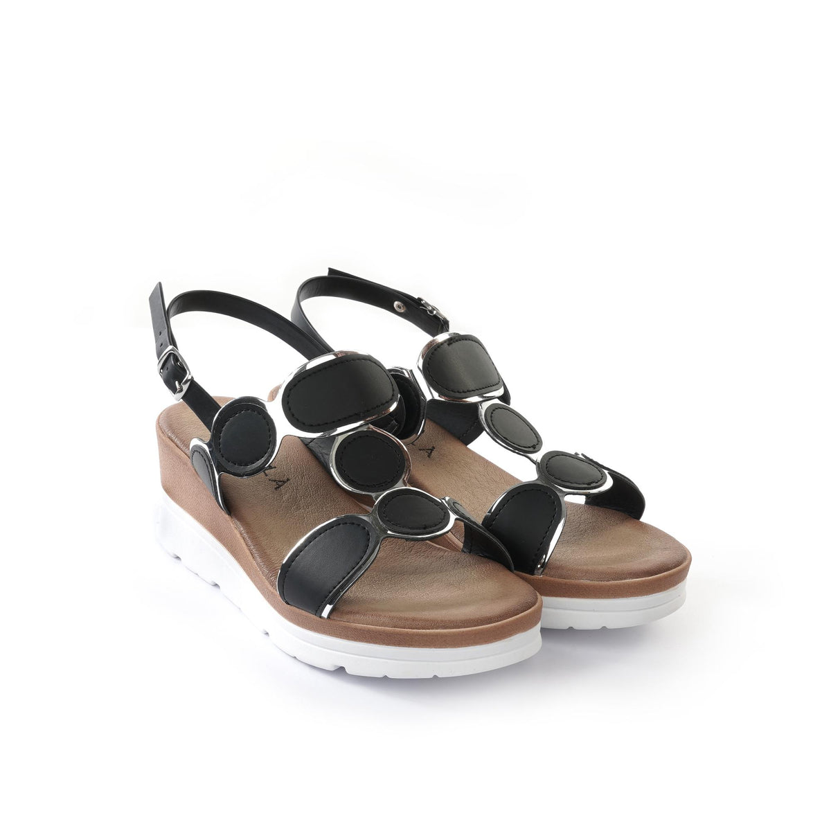 SANDALO ZEPPA A CERCHI NERO<BR/> 