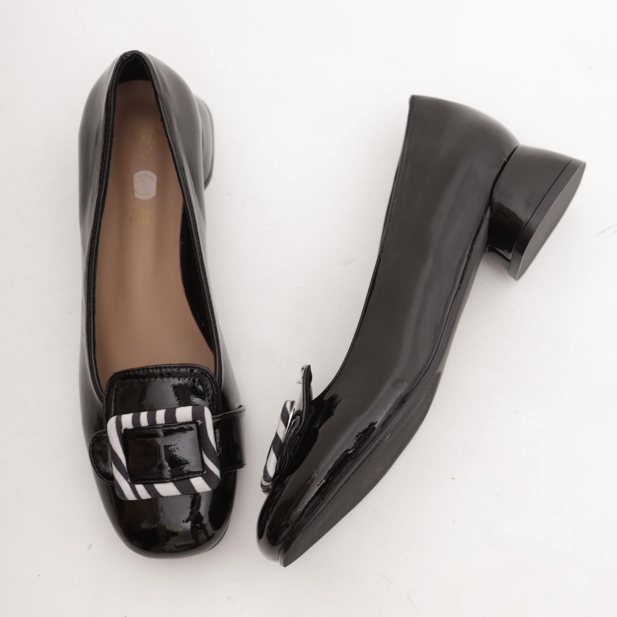 DECOLLETE' BASSA ZEBRA NERO 