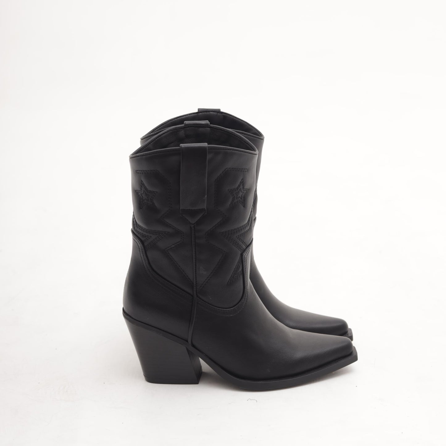 STIVALETTO TEXANO RICAMO STARS NERO 