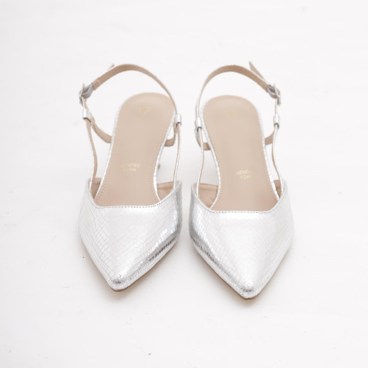 SLINGBACK SNAKE ARGENTO 