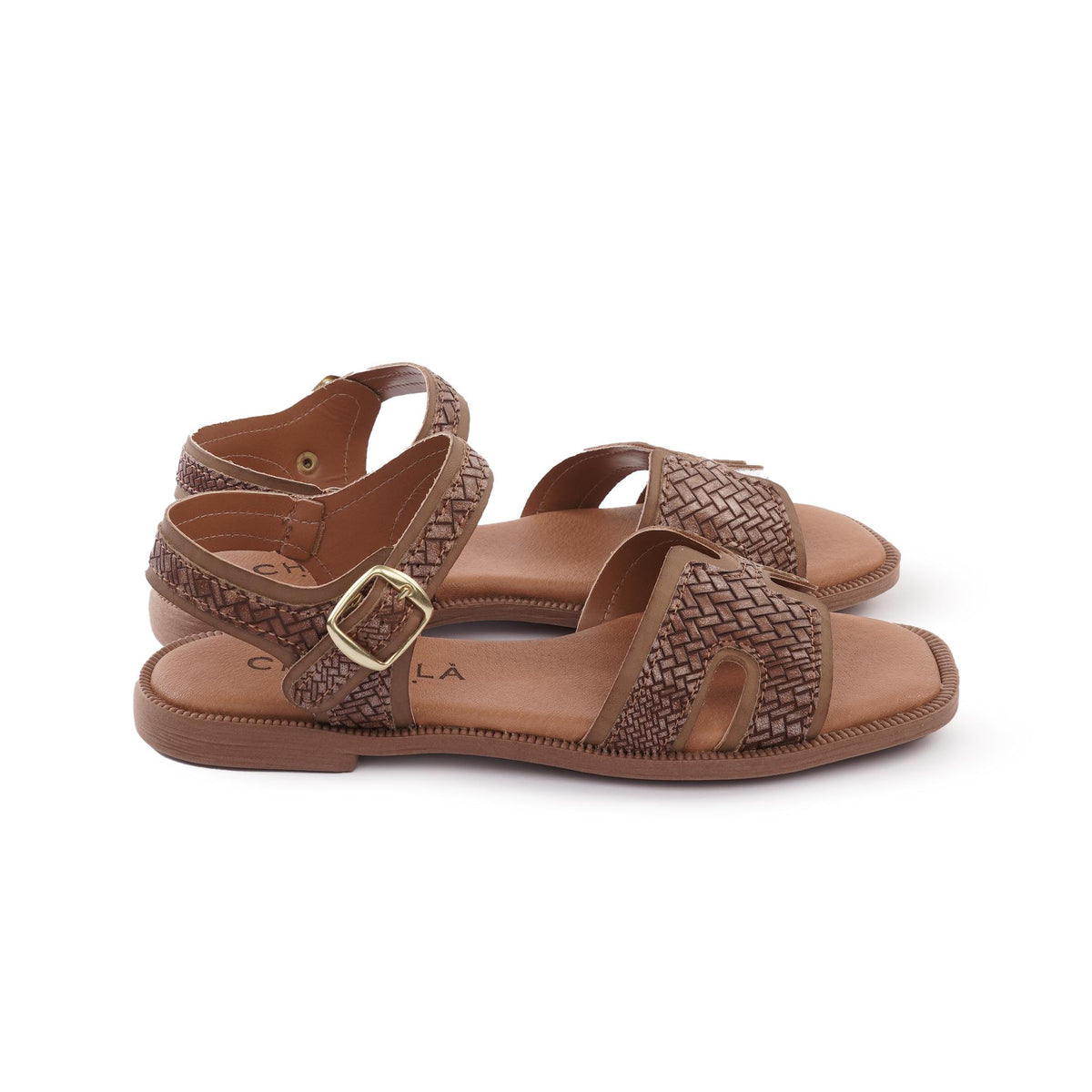 SANDALO H FLAT INTRECCIATO TESTA DI MORO<BR/><BR/> 