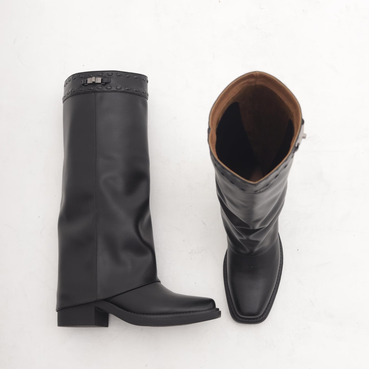 STIVALE TEXANO RISVOLTATO NERO MP2741-3PUNE CHOCOLA