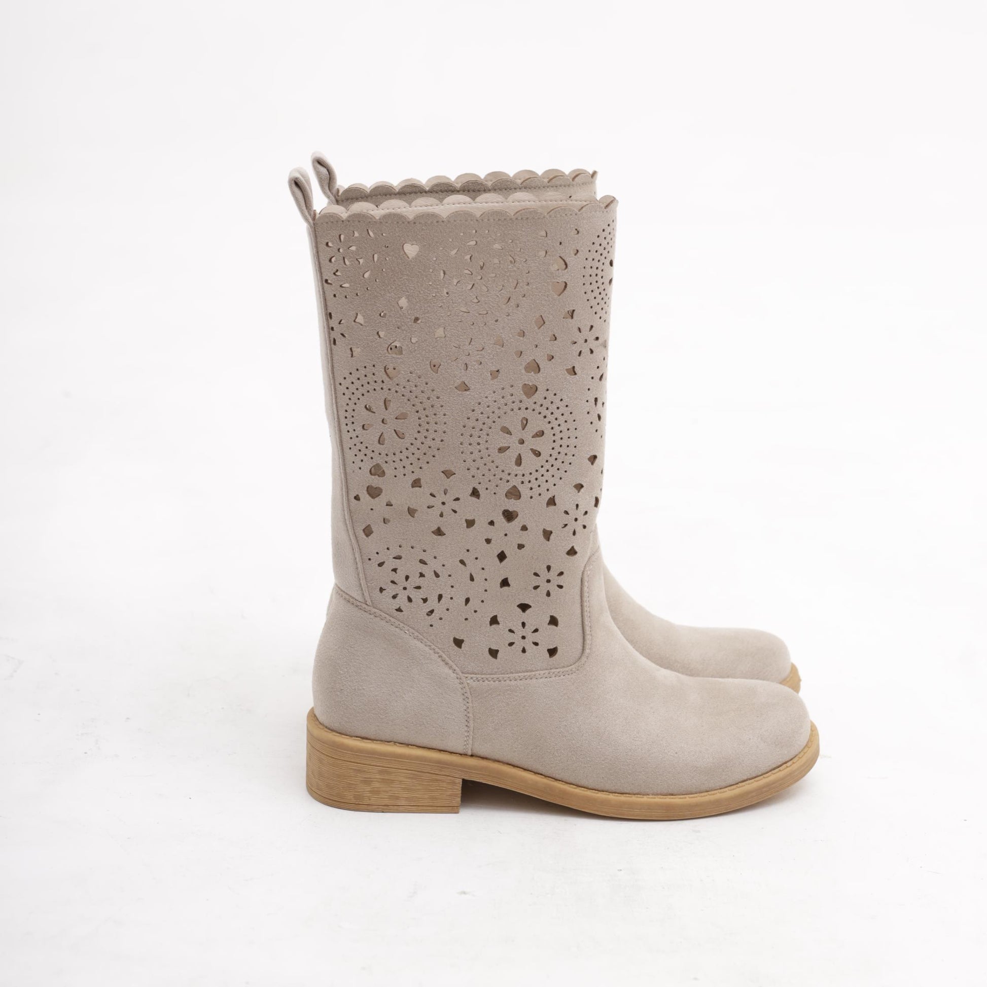 STIVALETTI TRAFORATI BEIGE<BR/> 