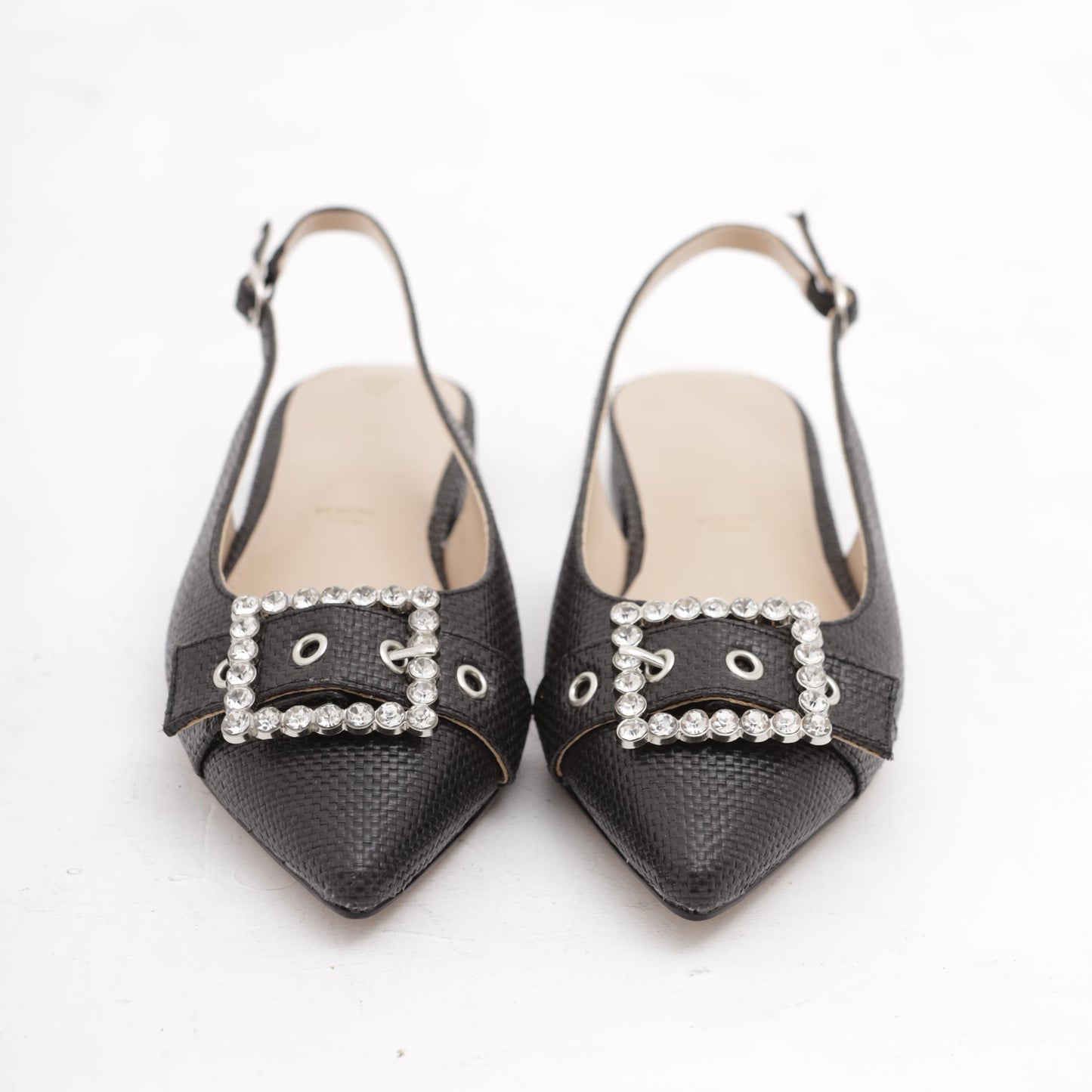 SLINGBACK CANVAS CON FIBBIA NERO 