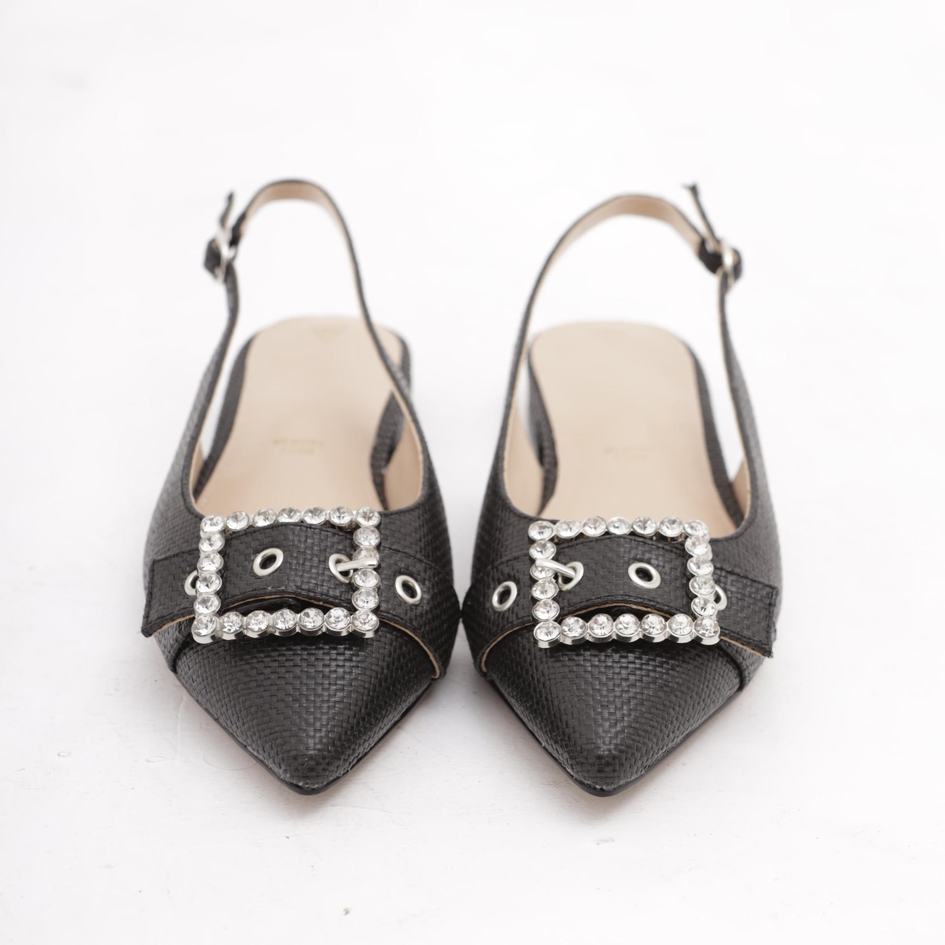 SLINGBACK CANVAS CON FIBBIA NERO 