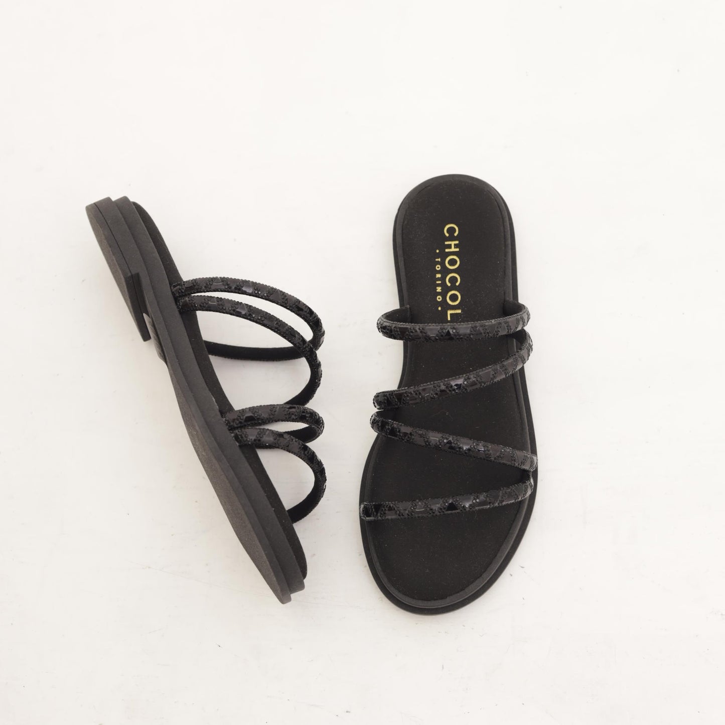 SANDALO FASCETTE TRIANGLE NERO 