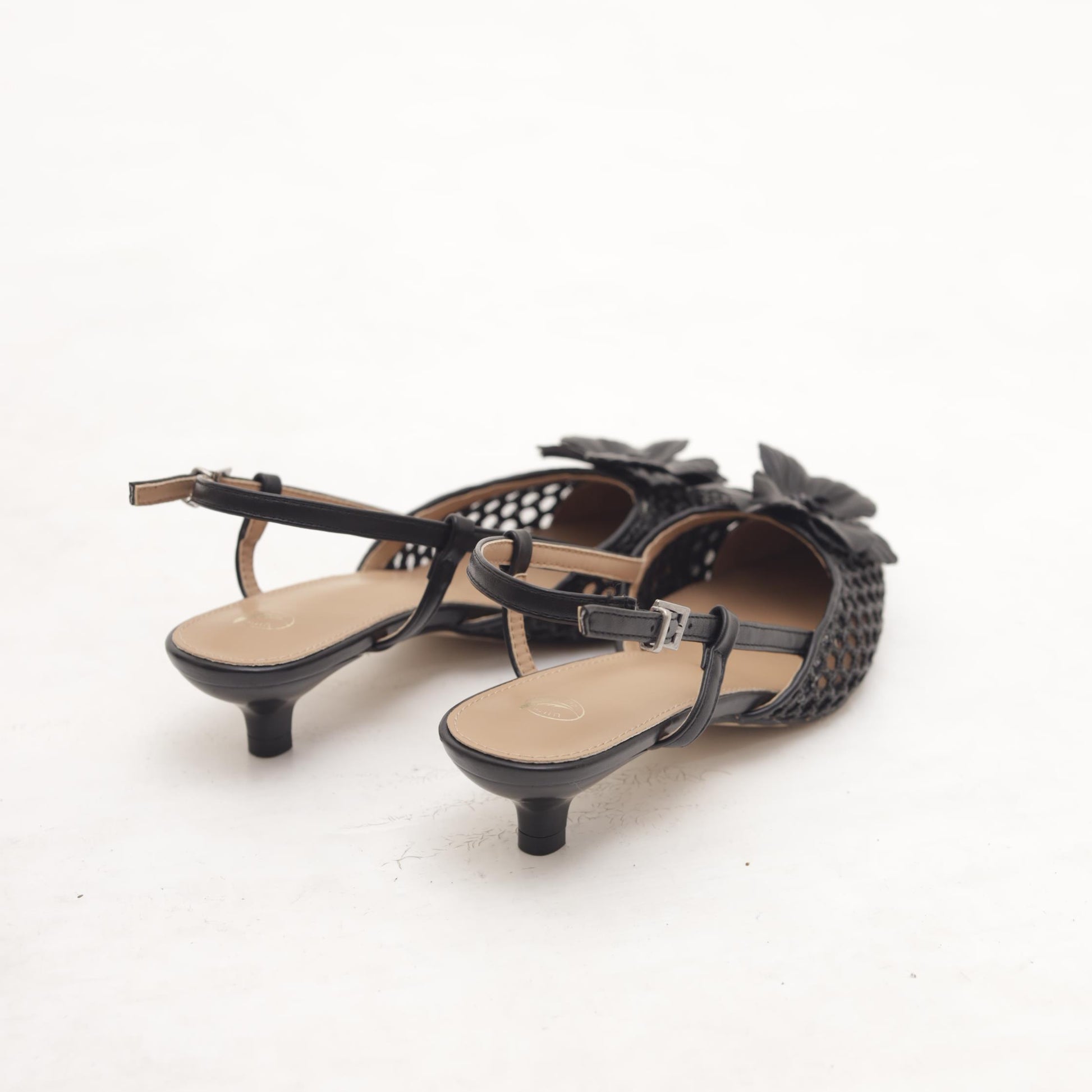 SLINGBACK RETE FIORE NERO 