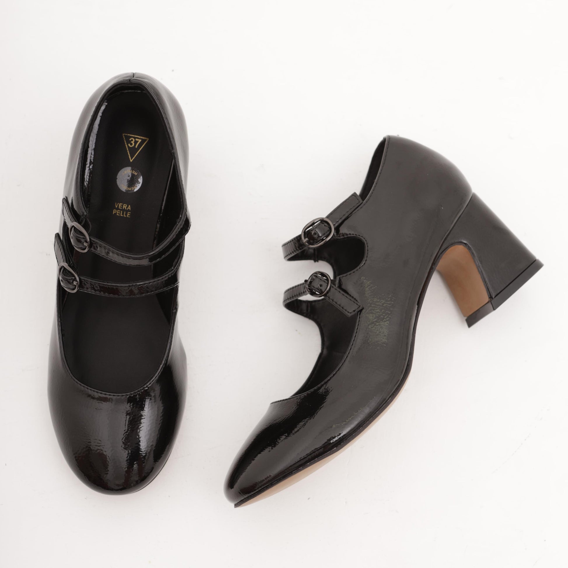 MARY JANE 2 CINTURINI NERO MP70012-2VNE CHOCOLA