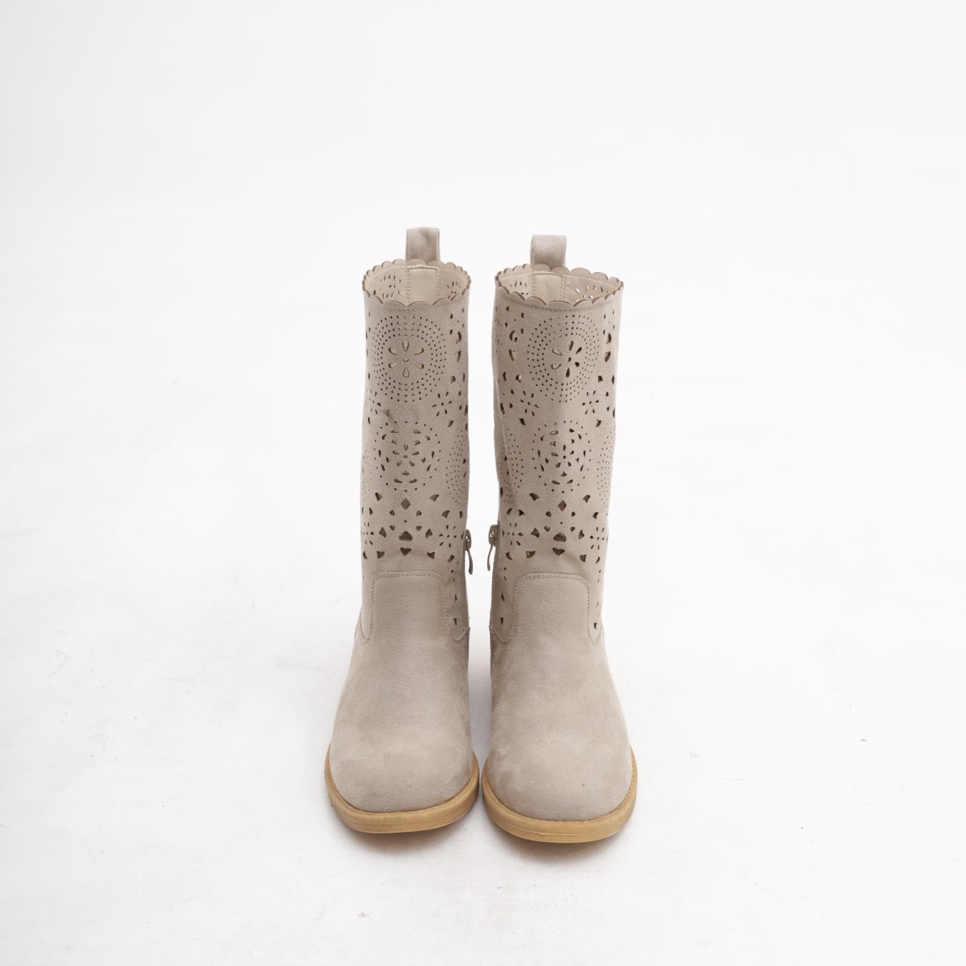 STIVALETTI TRAFORATI BEIGE<BR/> 