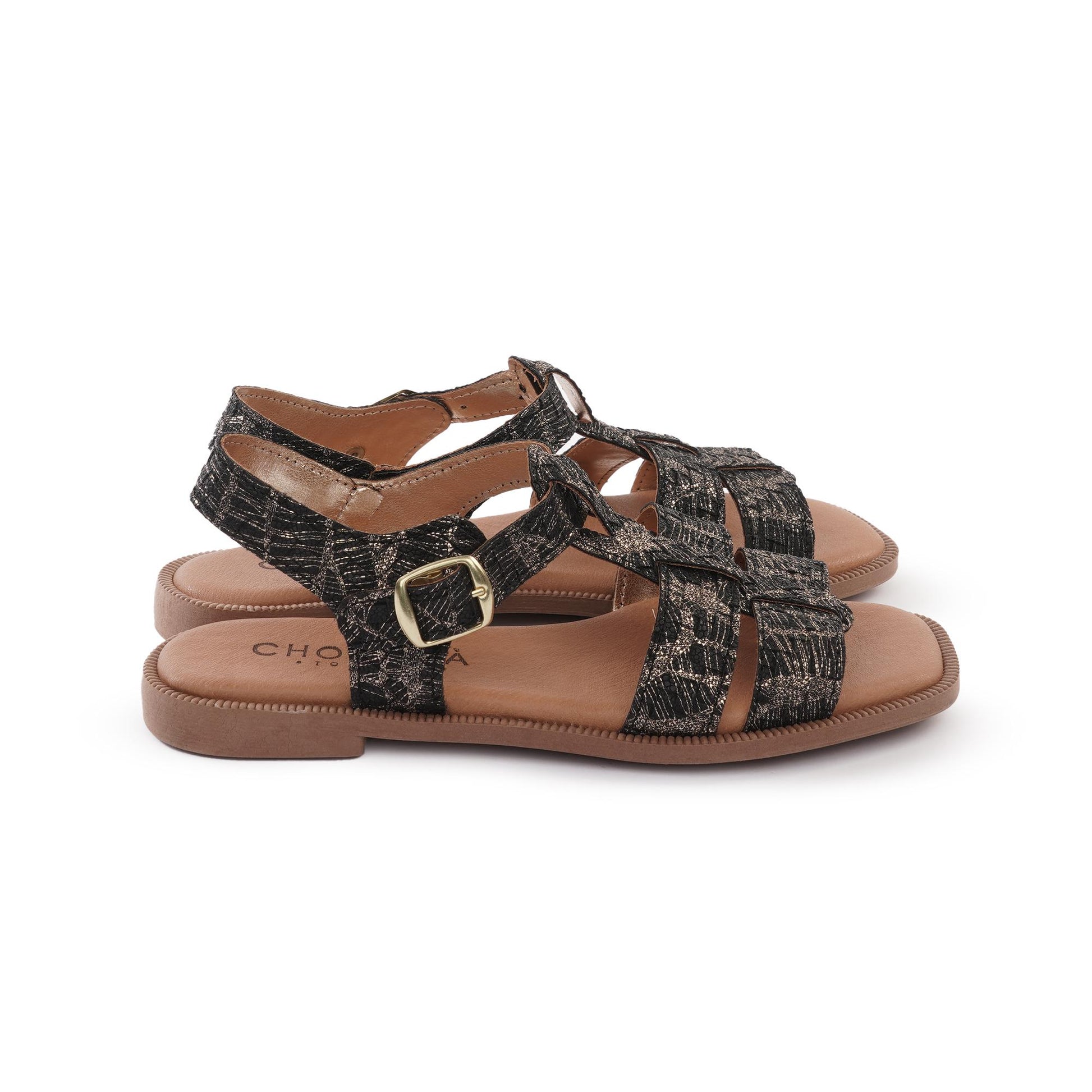 SANDALO FLAT T-BAR NERO<BR/><BR/><BR/> 