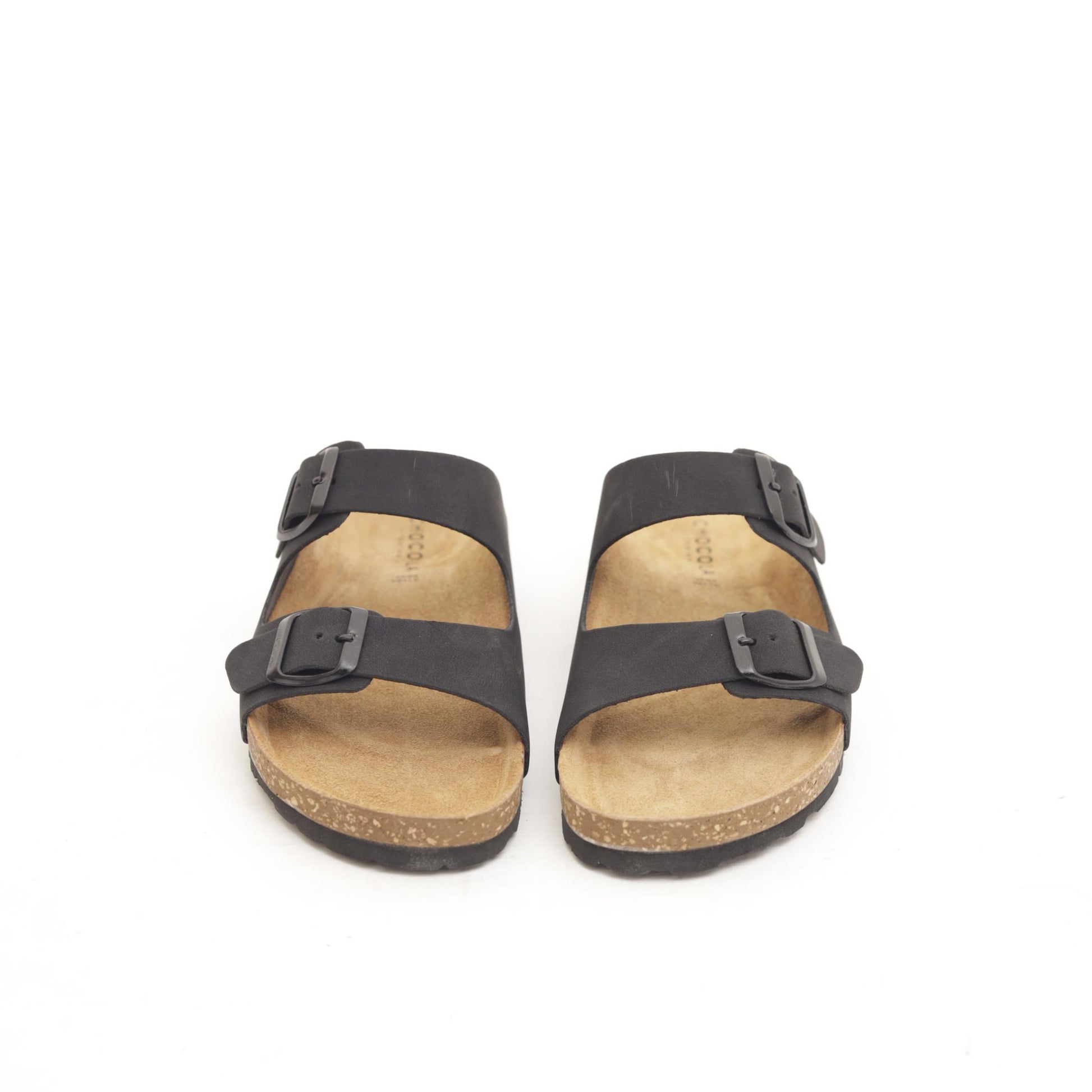 SANDALO BIO DOPPIA FASCIA NERO 