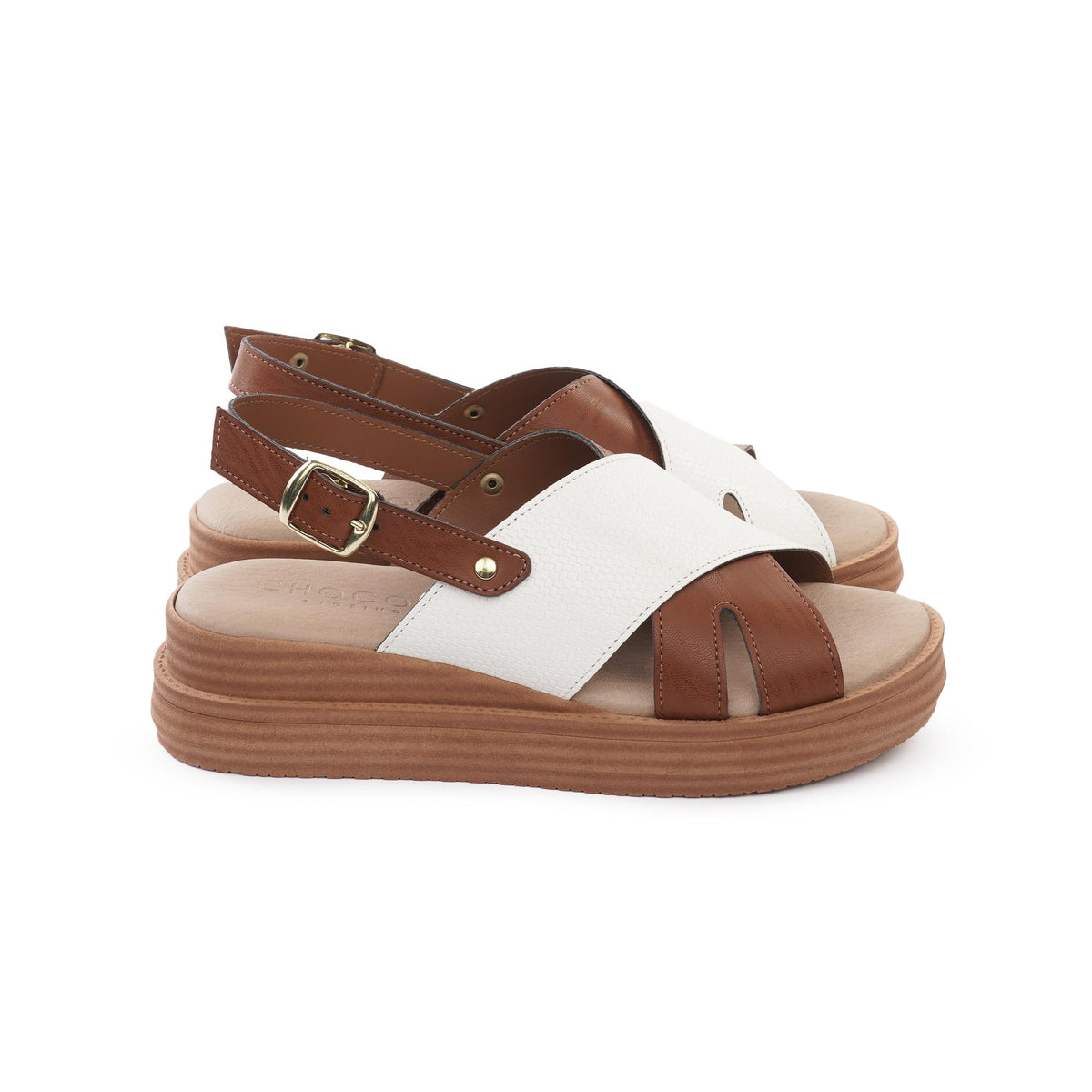 SANDALO ZEPPA FASCE INCROCIATE BICOLORE BIANCO<BR/> 