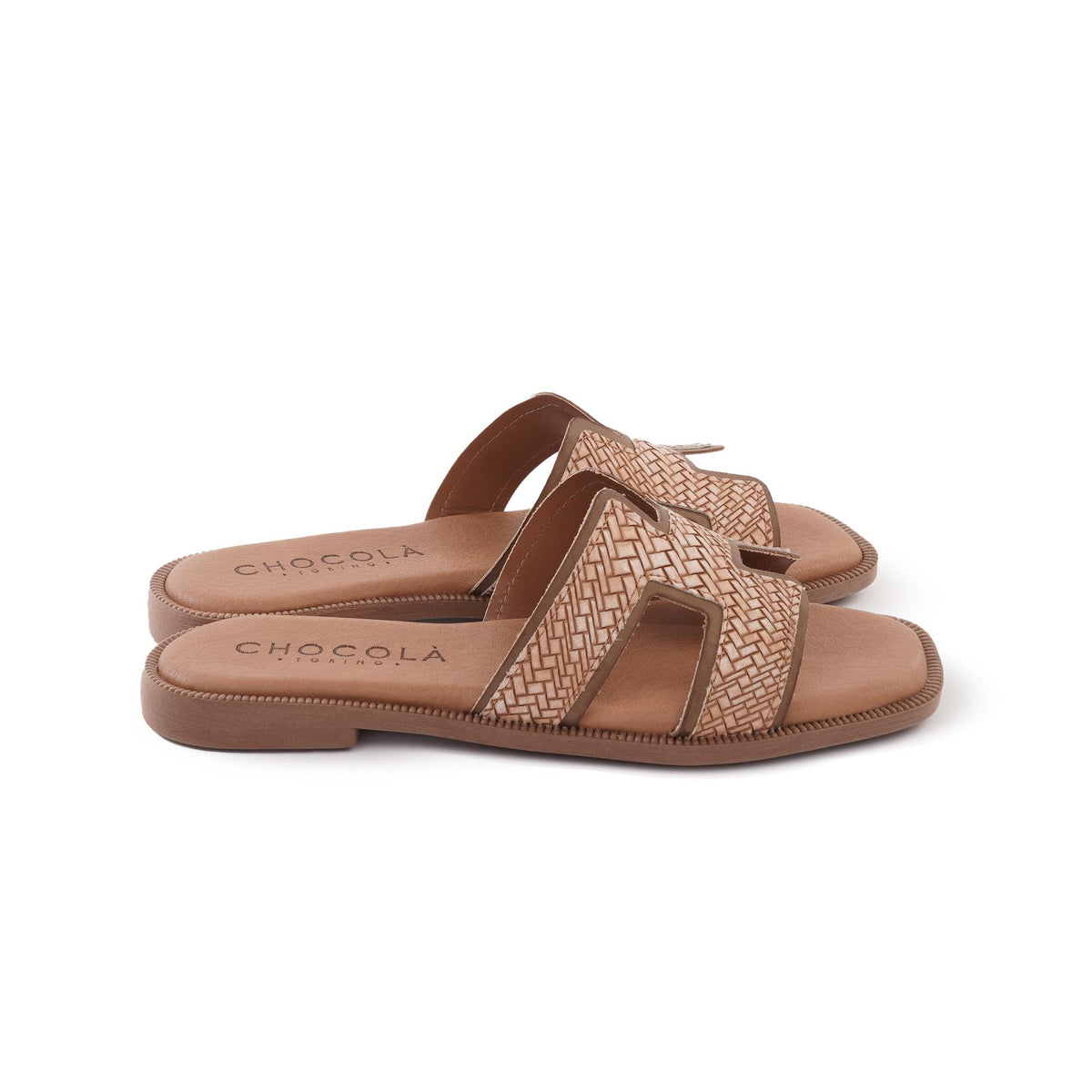 CIABATTINA H INTRECCIATO CUOIO<BR/><BR/><BR/> 
